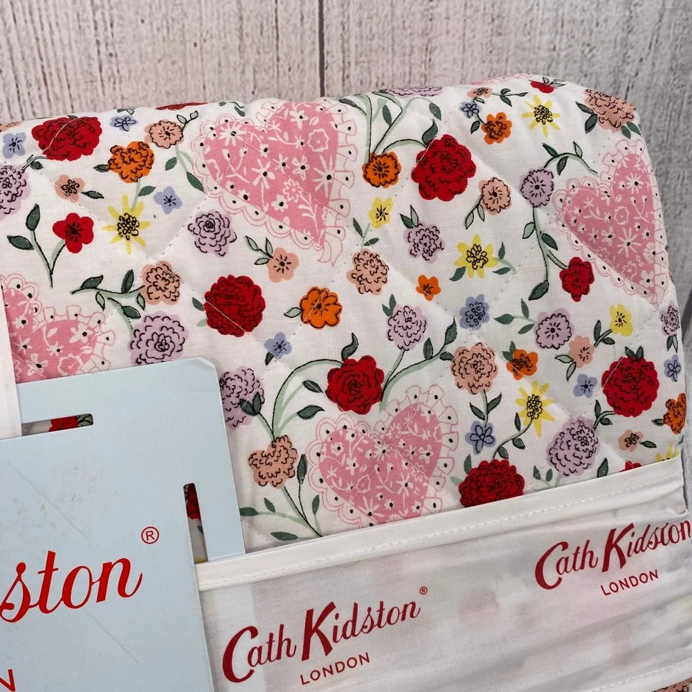 Cath Kidston Floral Heart Quilt Set Queen Pink Cotton Shabby Chic Cottagecore